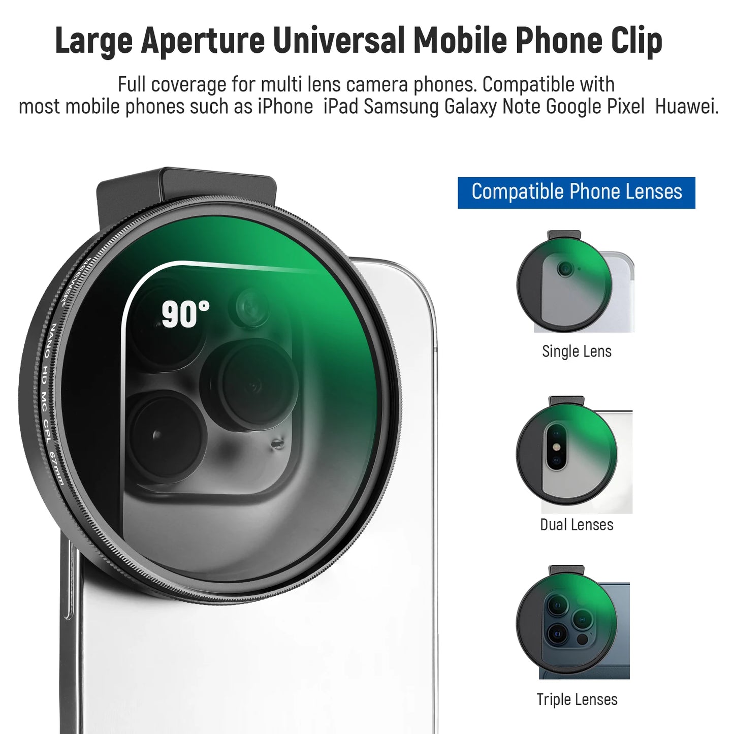 FILTRO NEEWER CPL para teléfono  iPhone-Samsung